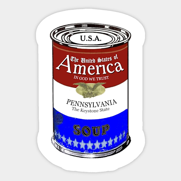 America Soup PENNSYLVANIA Pop Art Sticker by BruceALMIGHTY Baker